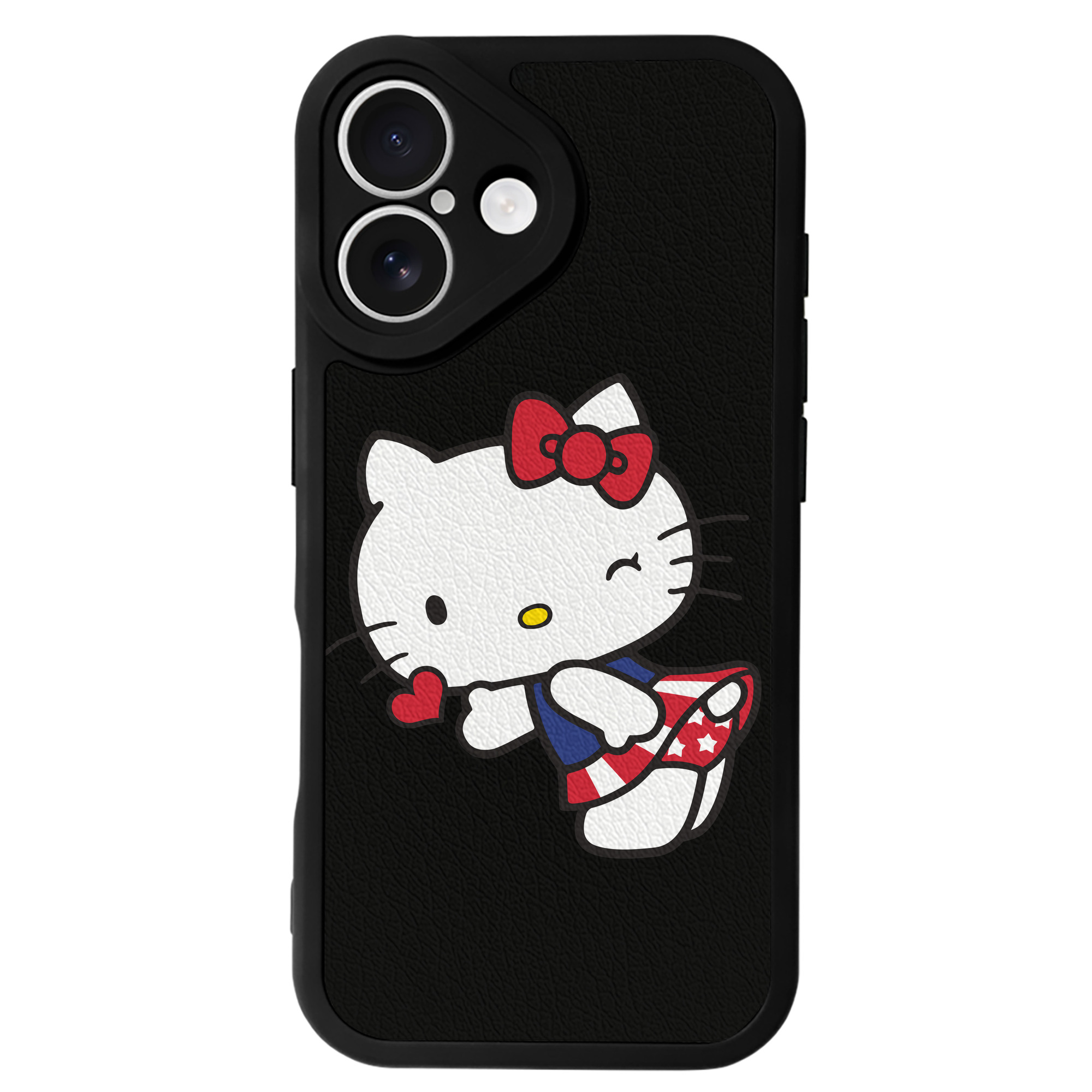 （画像用） Hello Kitty ハローキティ 【iPhone 16シリーズ対応】シリコンスマホケース（レザー調） 材質：シリコン